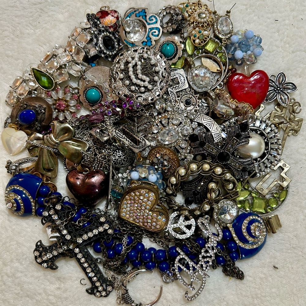 | Junk Jewelry 1+lb For Repurposing- Some Wearable, Making Jewelry and Crafts #1
